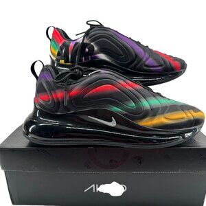 Nike Air Max 720 GS Color Streak Black Mens Size 9 Metallic Silver AO2924-023